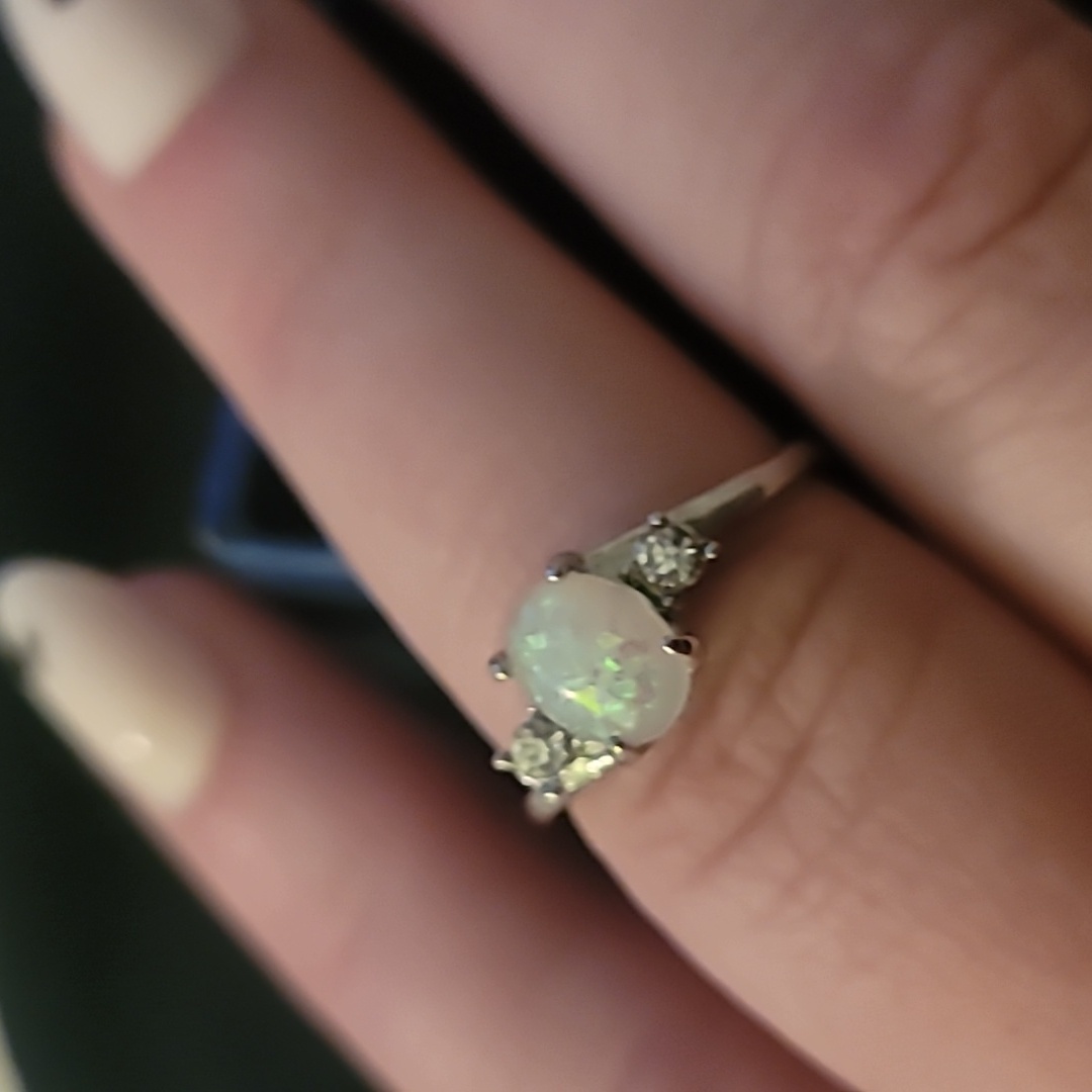 Fire Cut Opal Ring